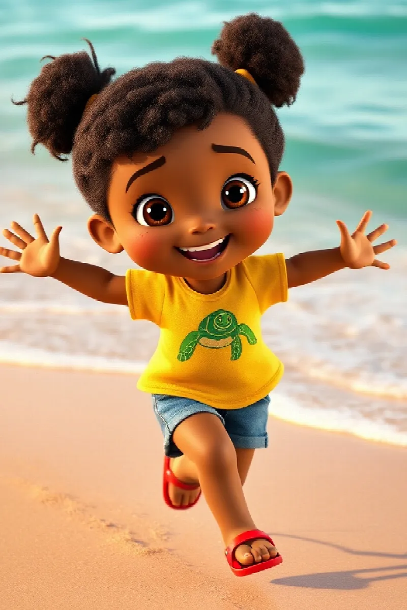 Picture 1 from the tale The Girl and the Sea Turtle Nest