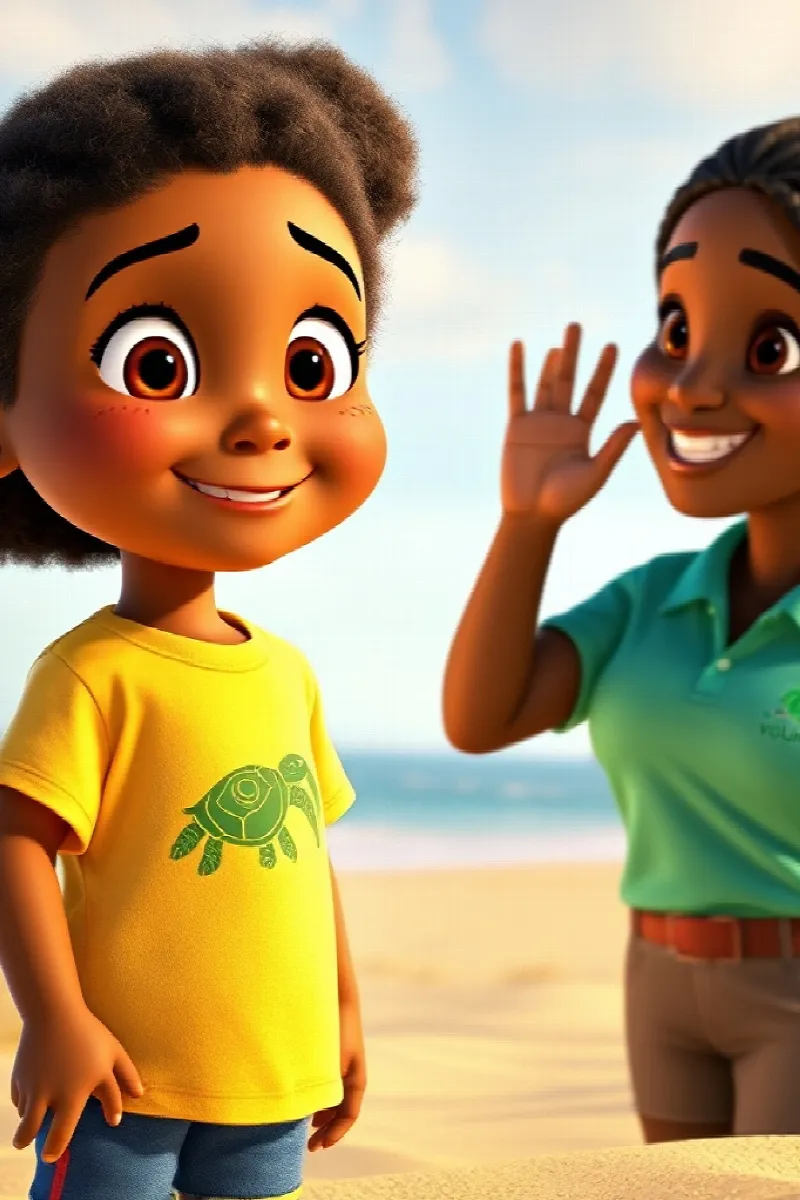 Picture 2 from the tale The Girl and the Sea Turtle Nest