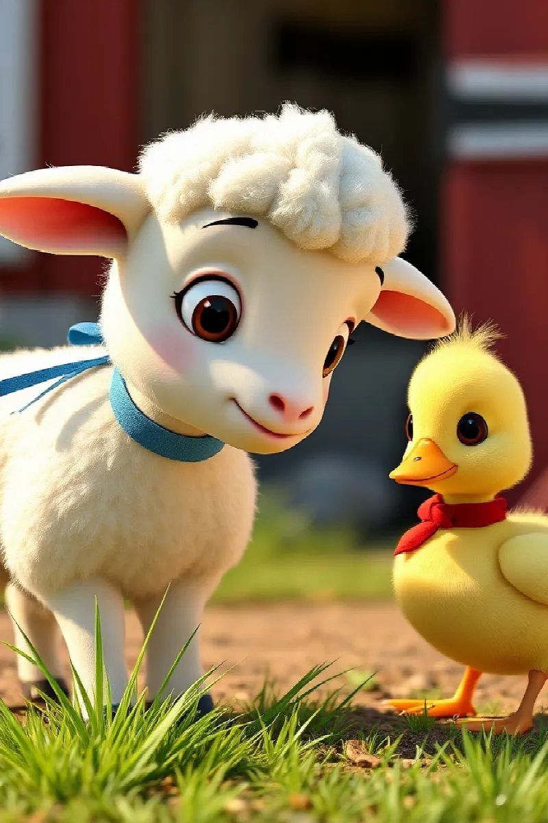 Picture 2 from the tale The Duckling and the Lamb