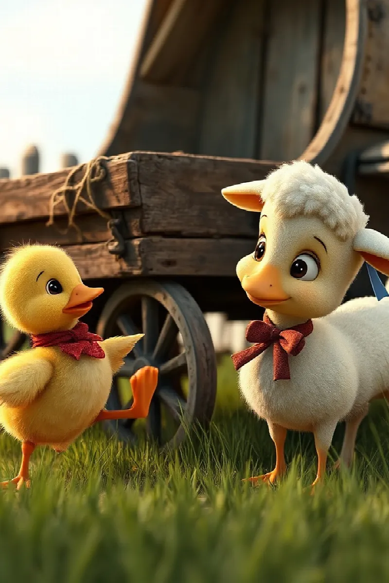 Picture 4 from the tale The Duckling and the Lamb