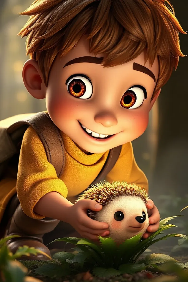 Picture 2 from the tale The Boy and the Golden Hedgehog