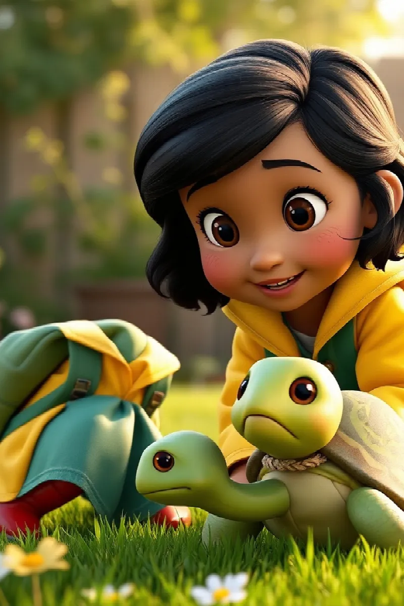Picture 1 from the tale The Girl and the Flying Turtle