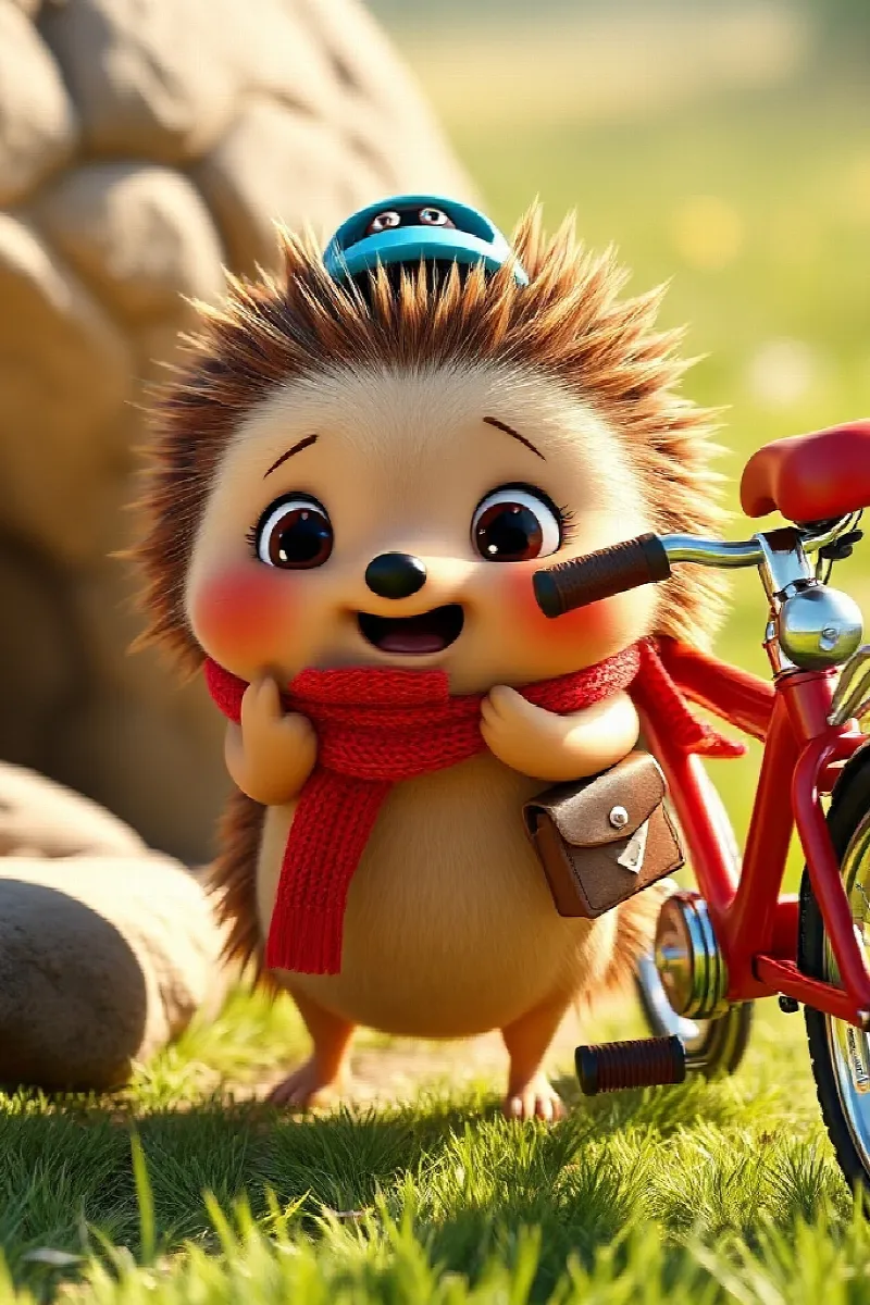 Picture 2 from the tale The Hedgehog's New Bicycle