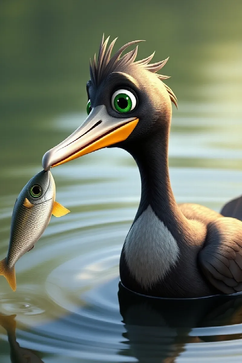 Picture 2 from the tale The Boy and the Little Cormorant