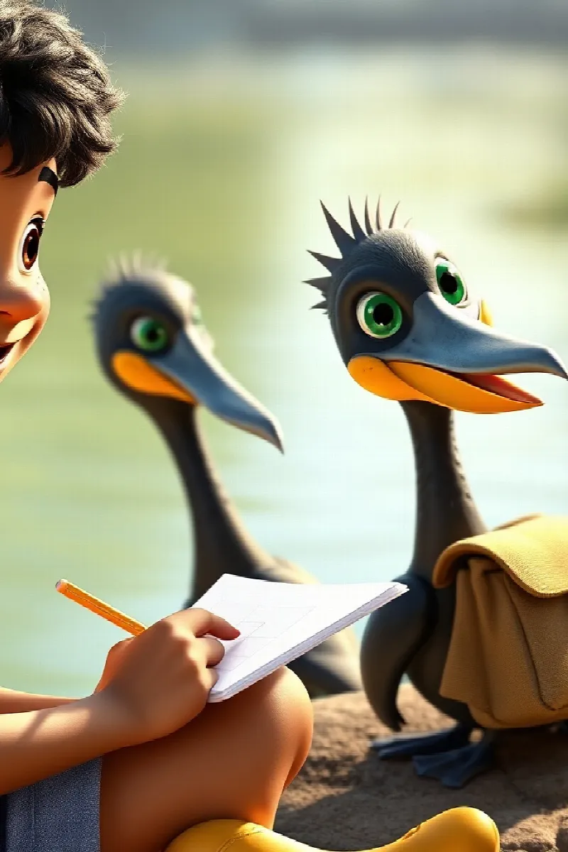 Picture 3 from the tale The Boy and the Little Cormorant