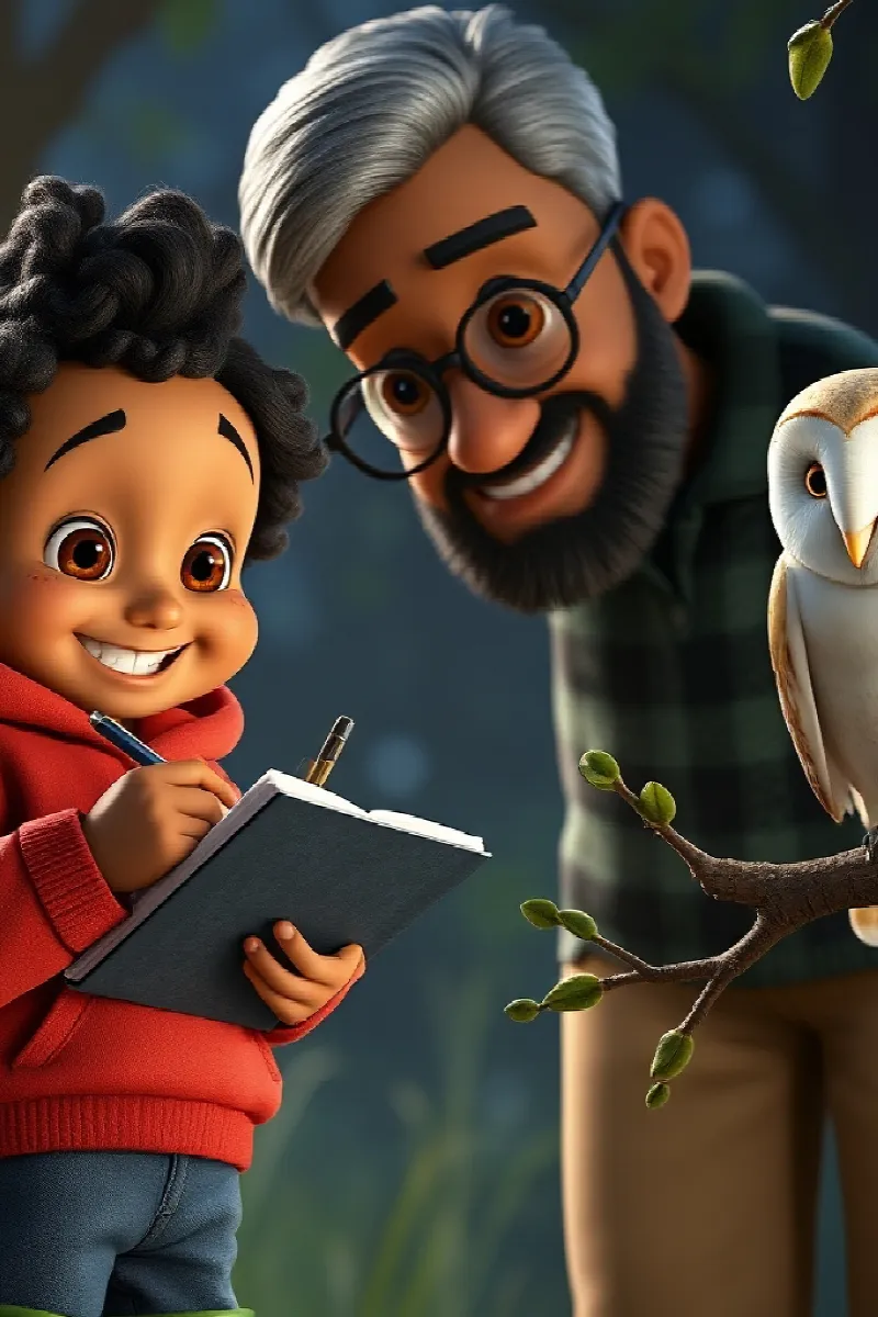 Picture 4 from the tale The Boy and the Owl