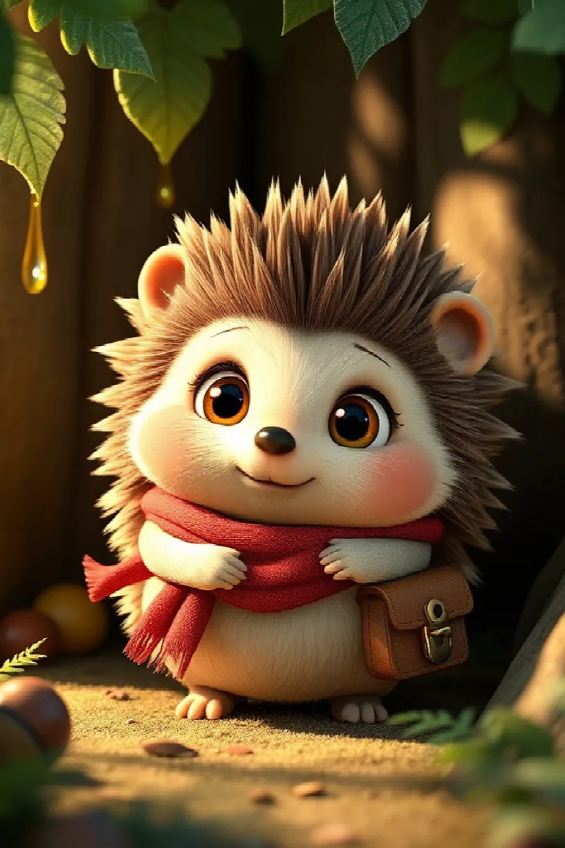 Picture 1 from the tale The Hedgehog's Flying Umbrella