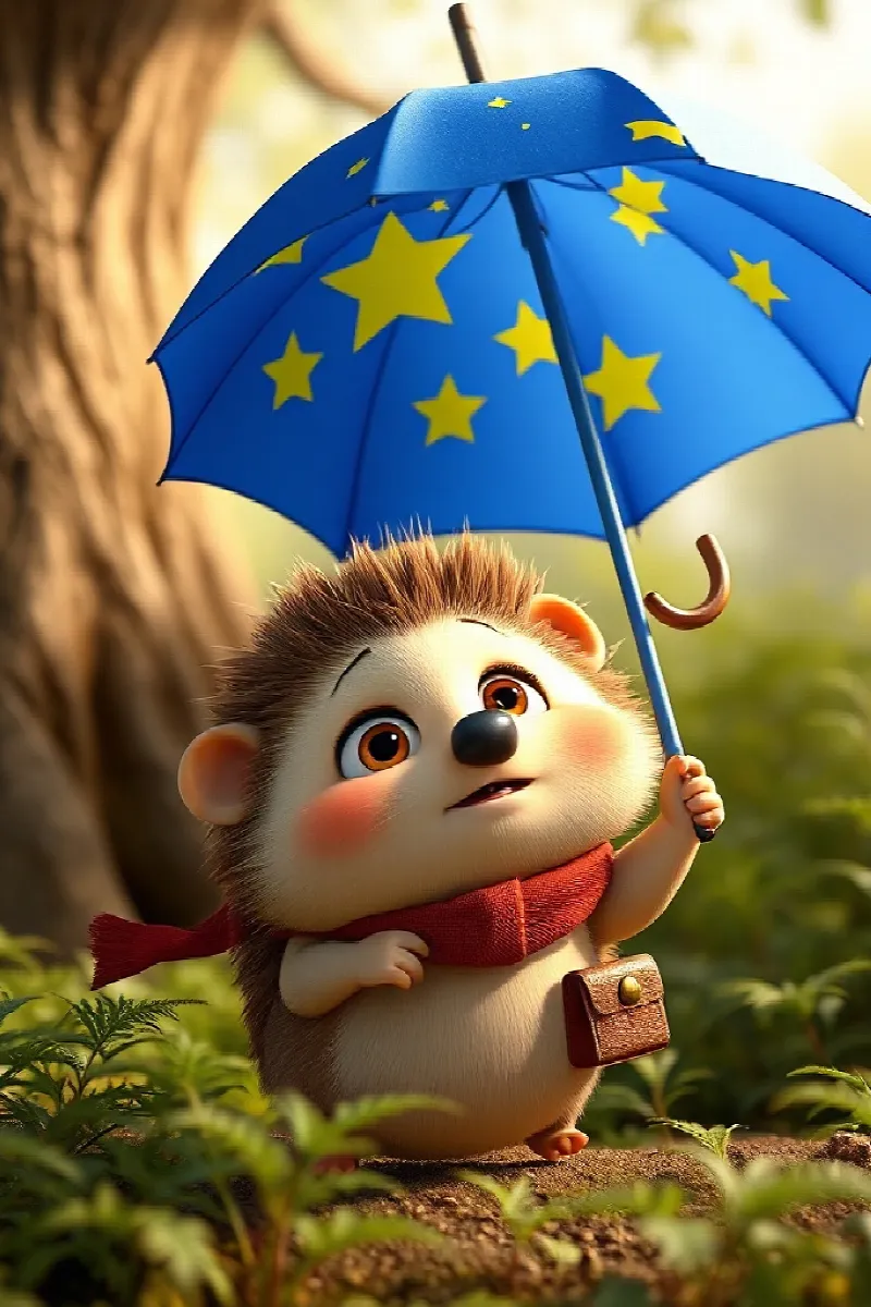 Picture 2 from the tale The Hedgehog's Flying Umbrella