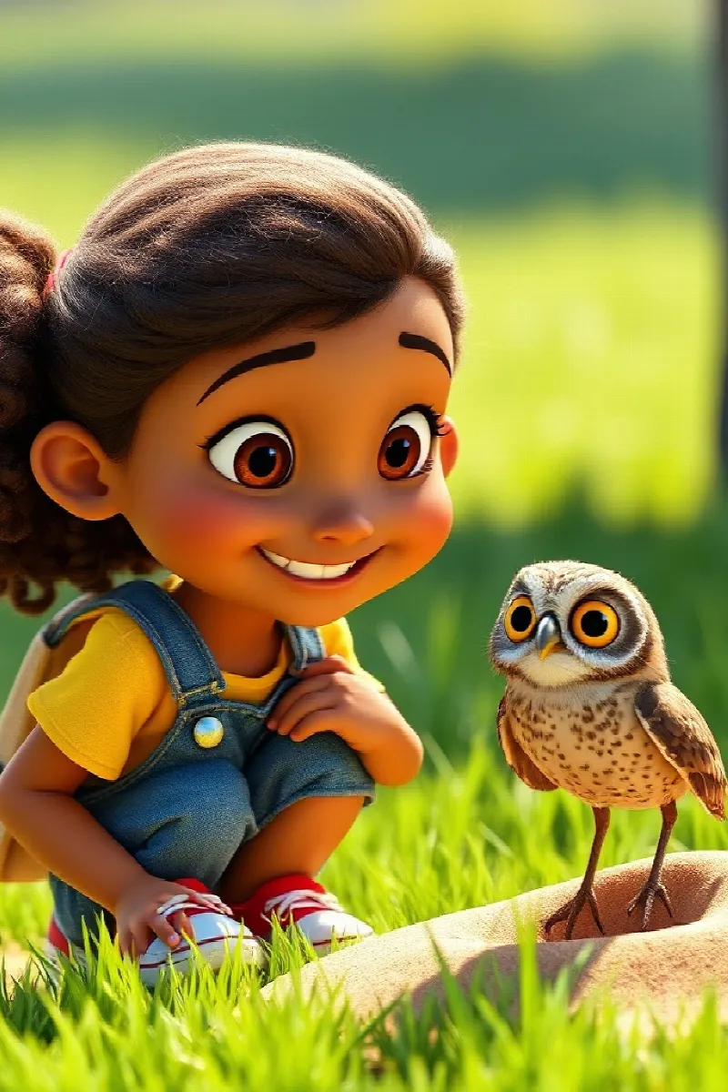 Kız ve Küçük Baykuş masalından 2. resim