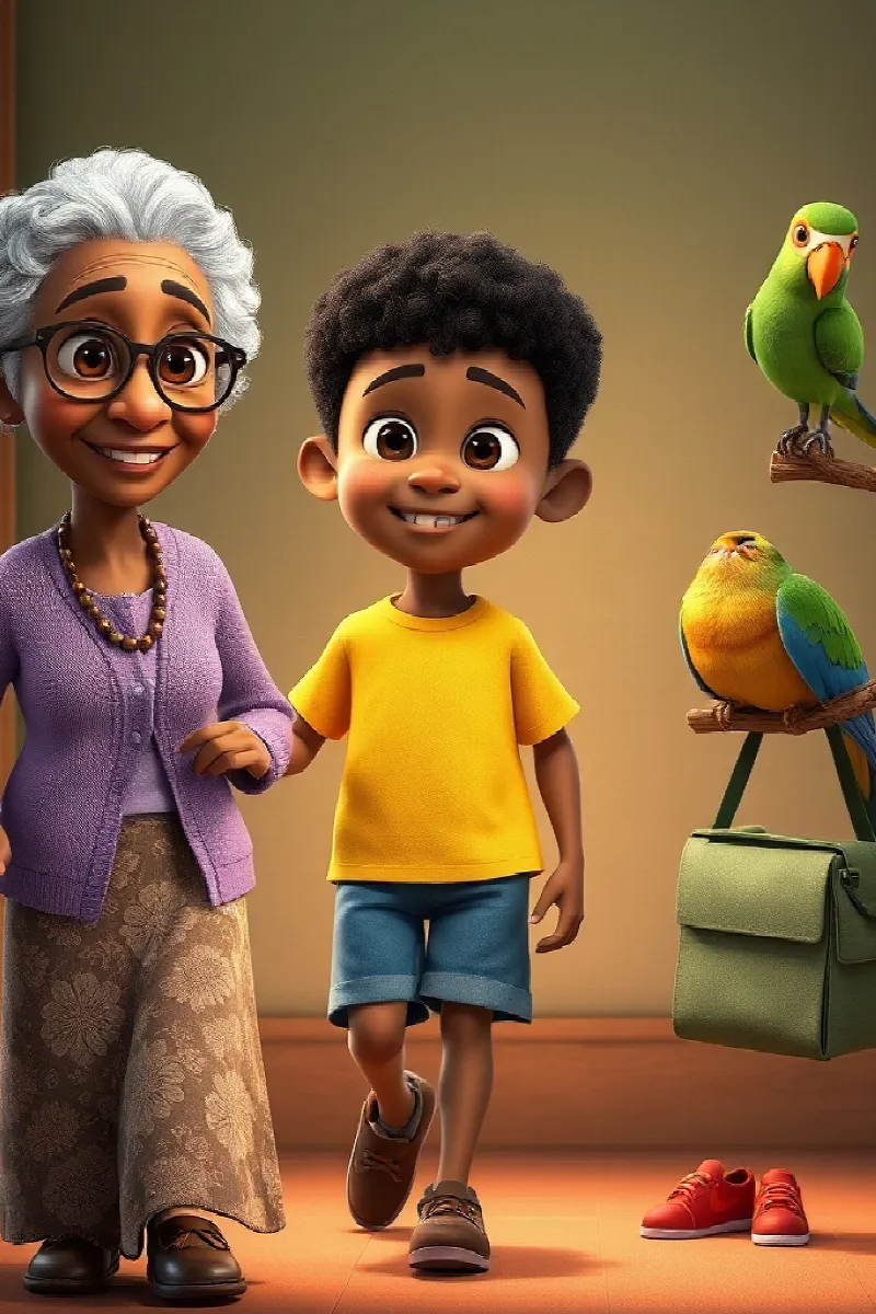 Picture 2 from the tale The Boy and the Little Parrot