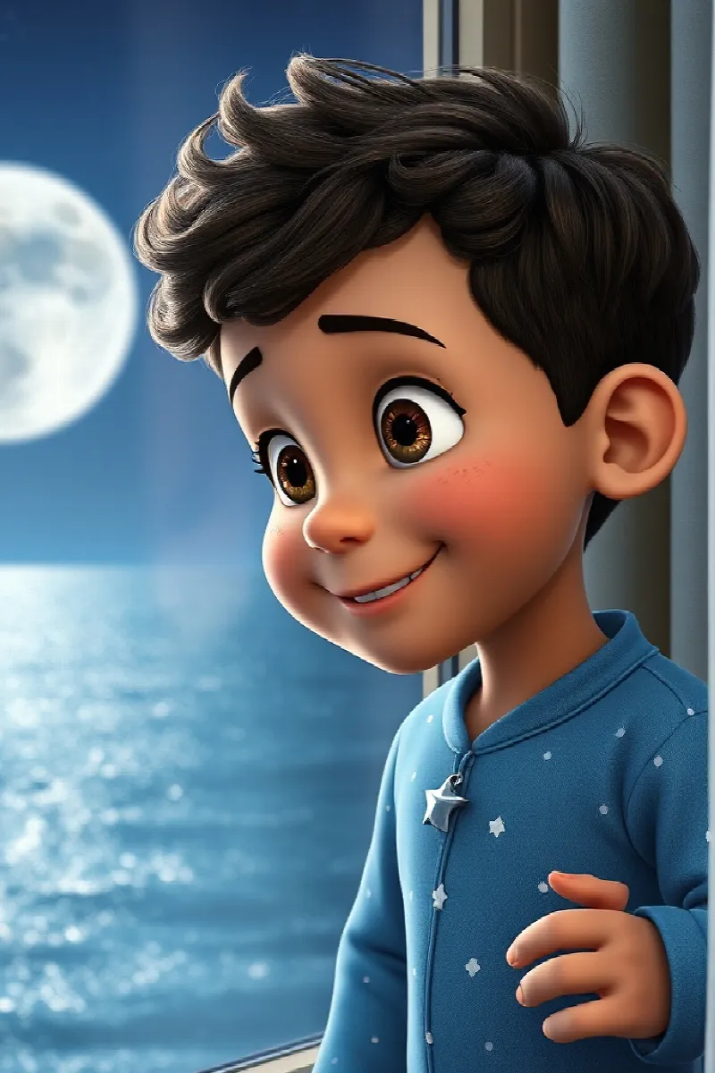 Picture 1 from the tale The Boy and the Moon Dolphin