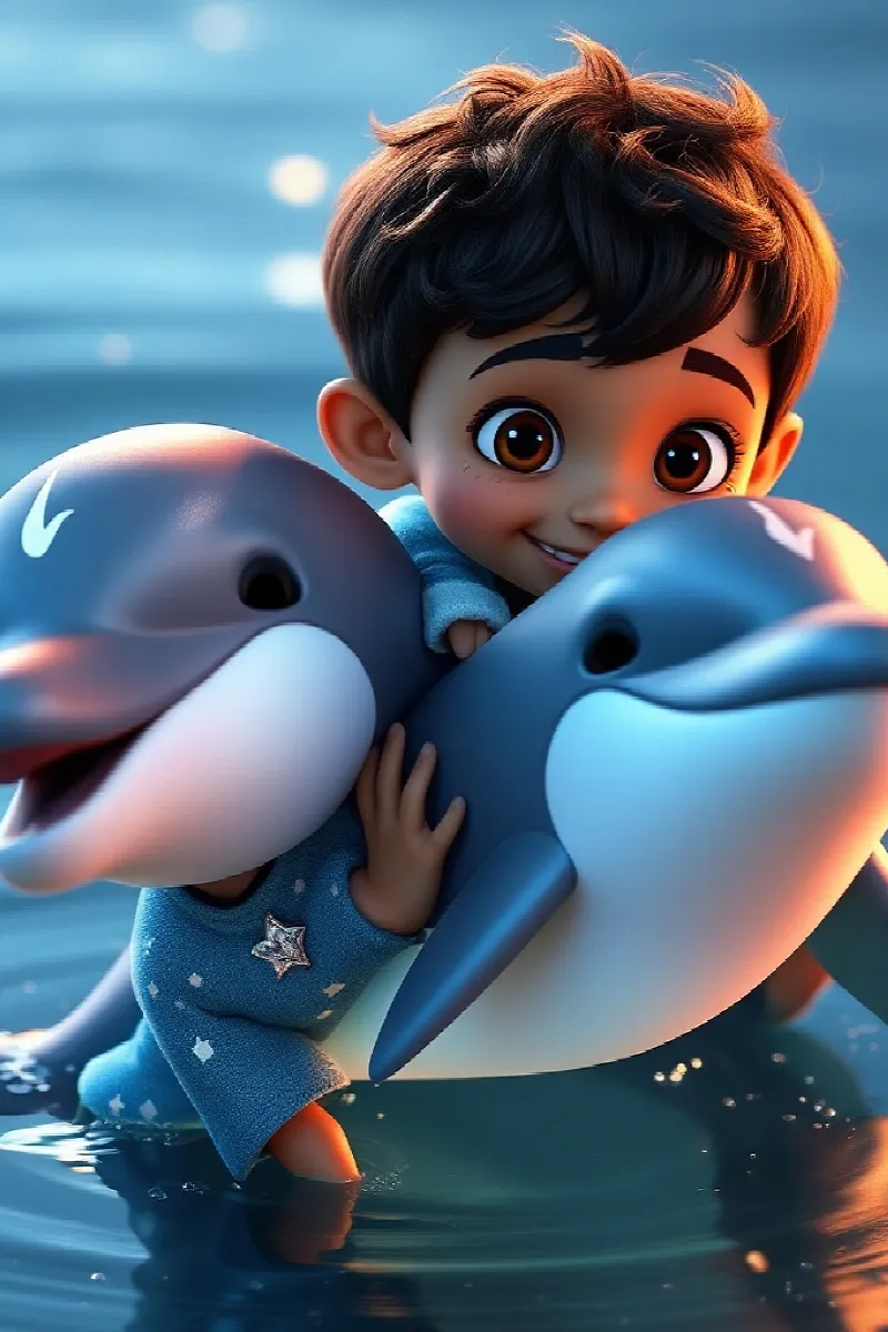 Picture 3 from the tale The Boy and the Moon Dolphin