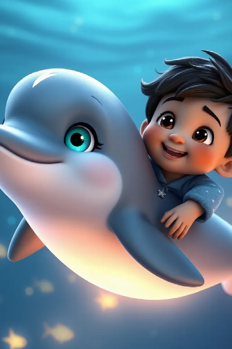 Picture 4 from the tale The Boy and the Moon Dolphin