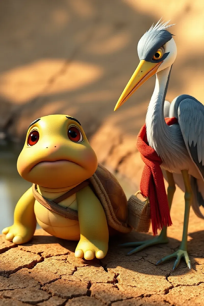 Picture 4 from the tale The Turtle and the Heron