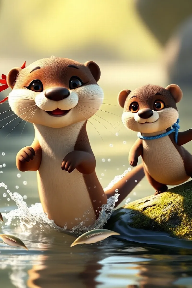 Picture 2 from the tale The Two Little Otters