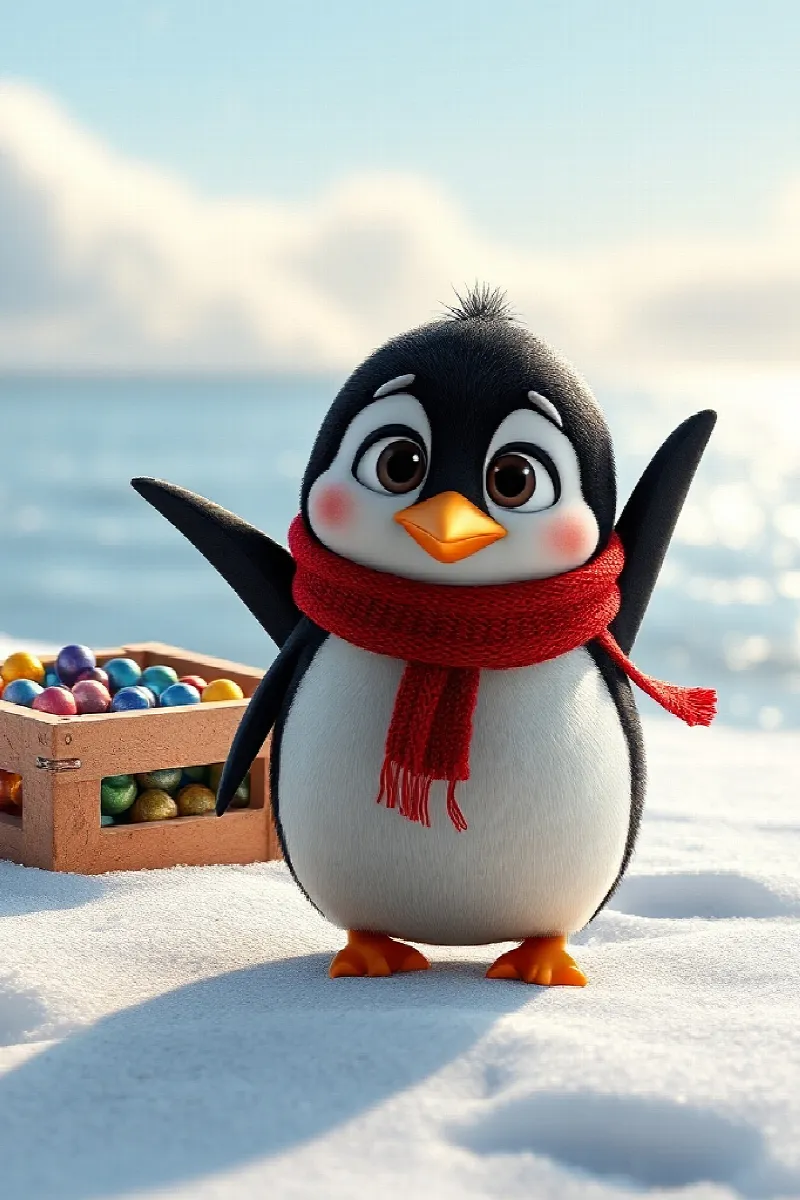 Penguenin Çikolata İglusu masalından 1. resim