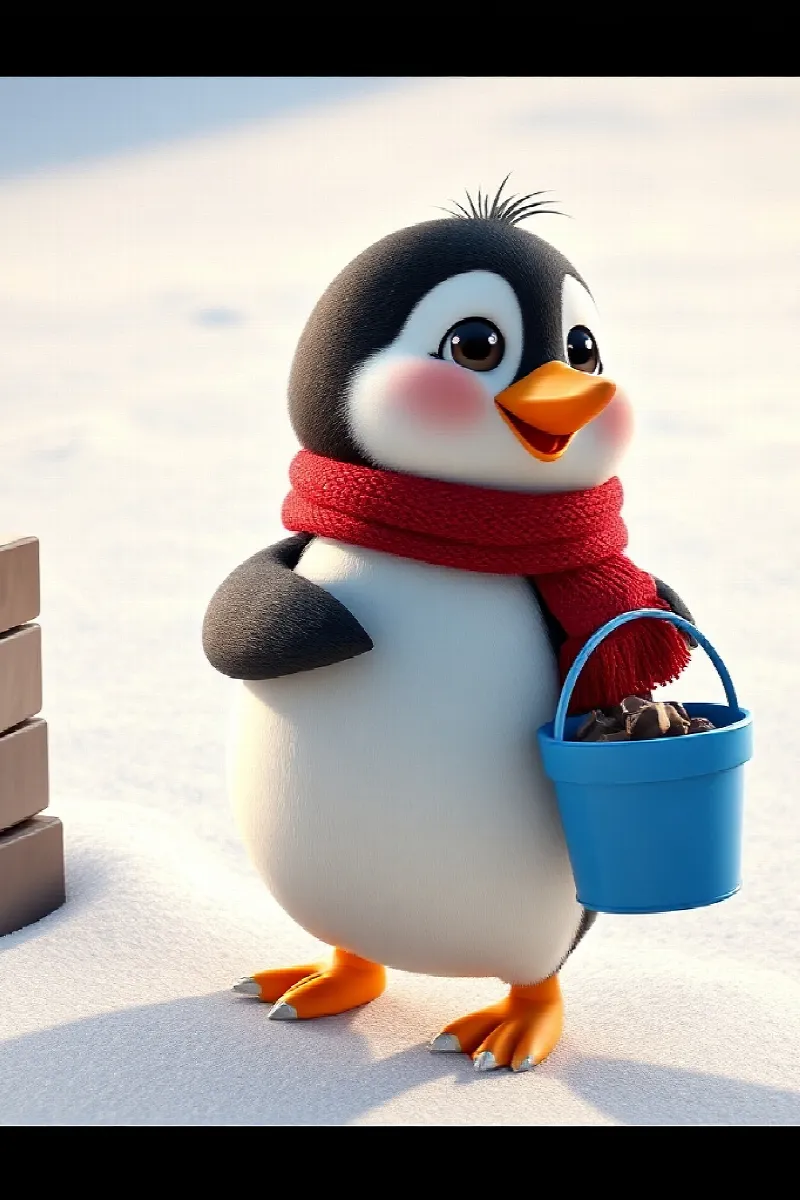 Penguenin Çikolata İglusu masalından 2. resim