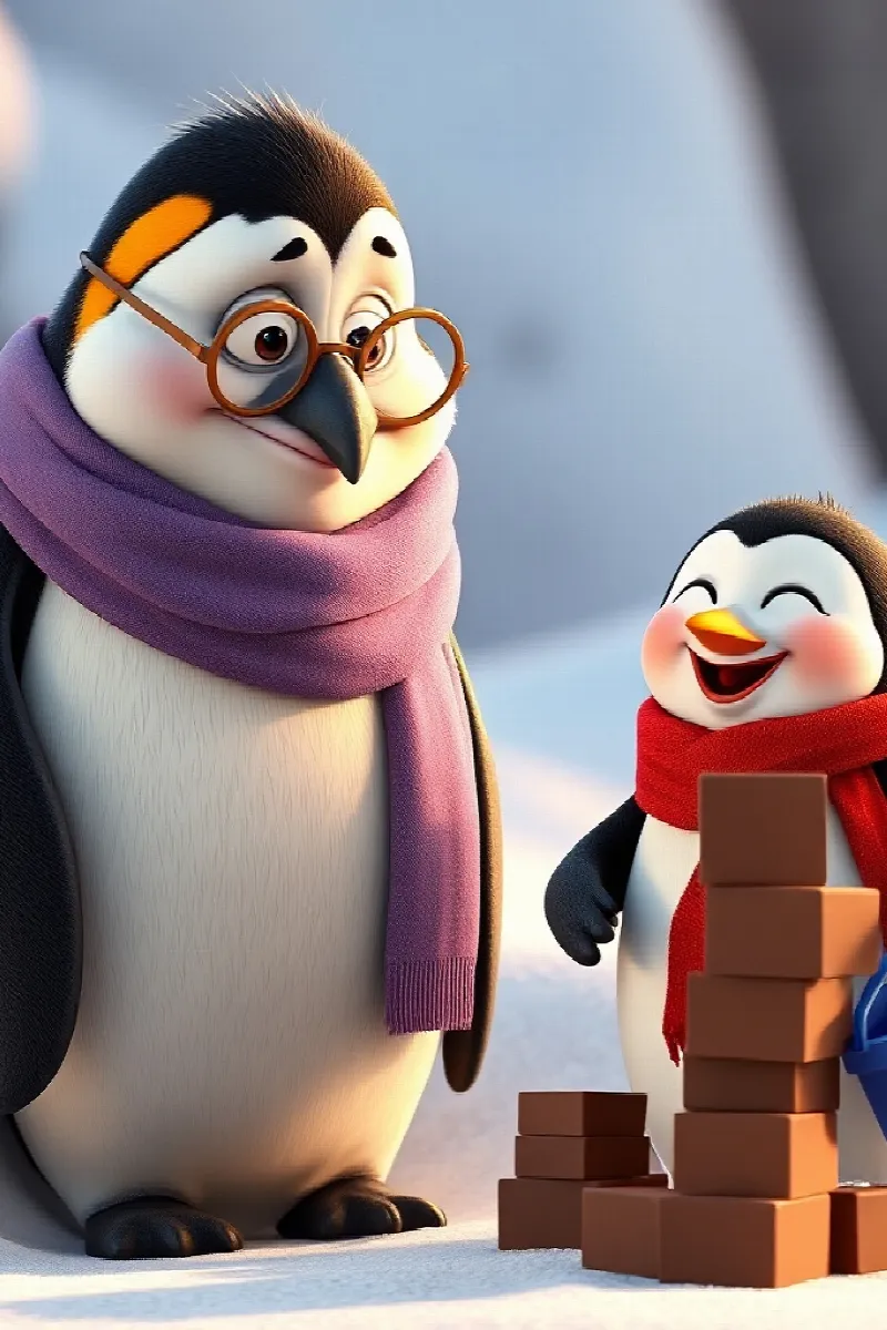 Penguenin Çikolata İglusu masalından 3. resim