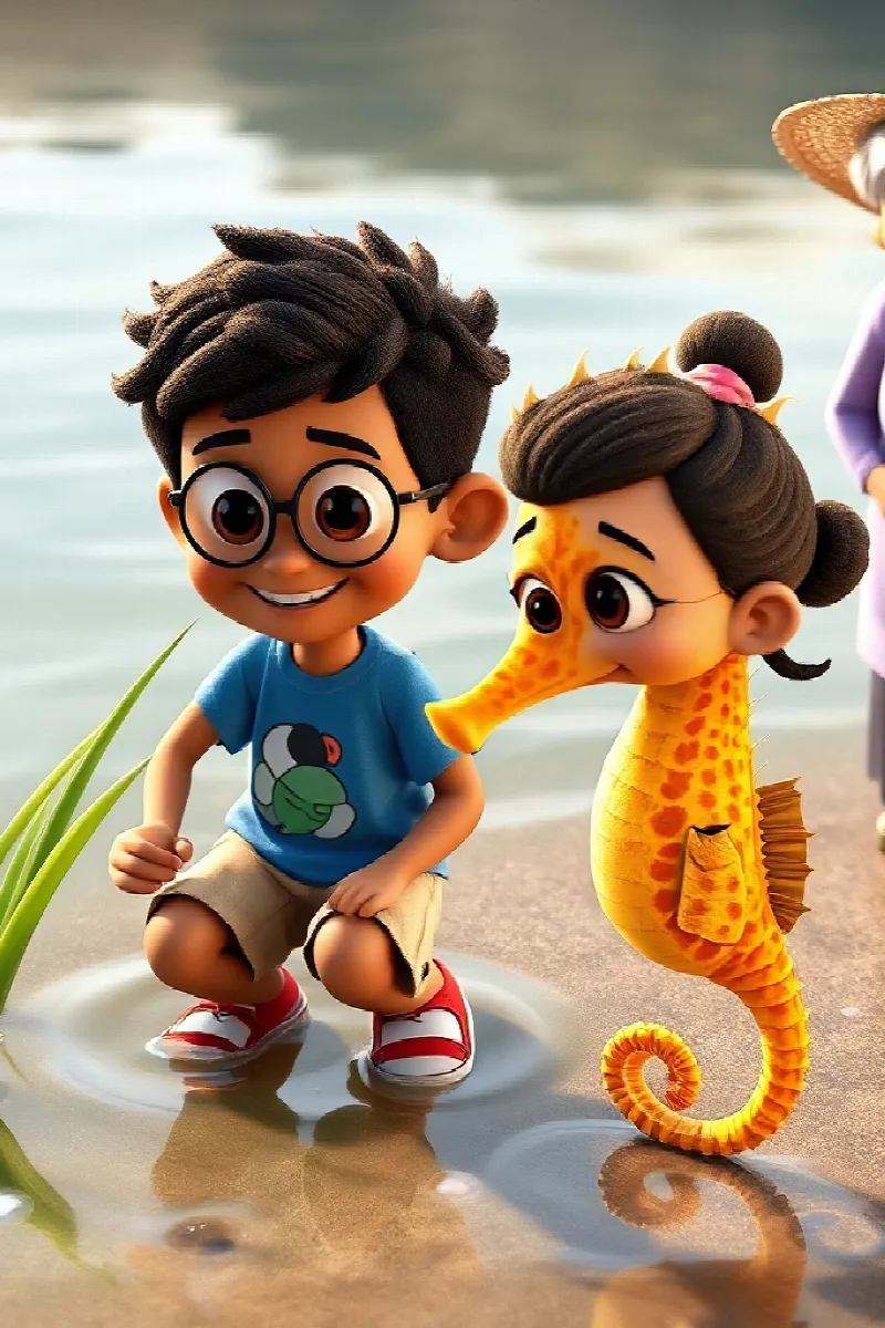 Picture 4 from the tale The Boy and the Seahorse Meadow