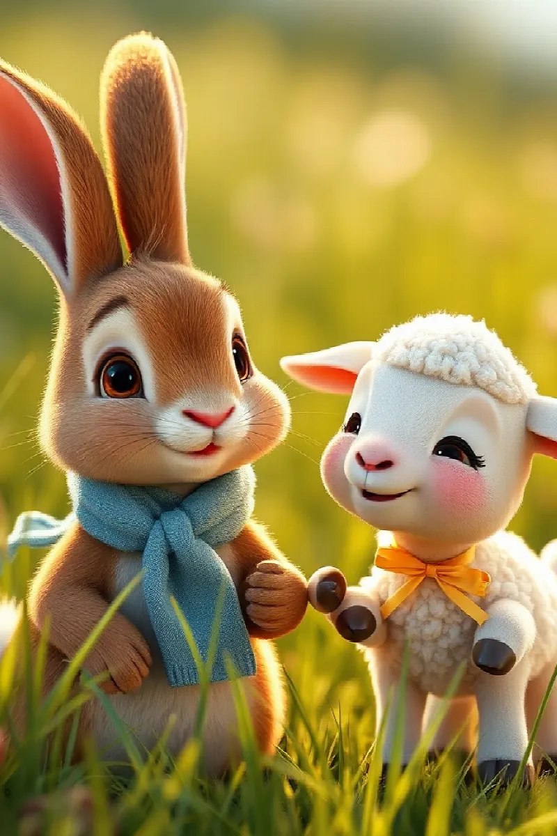 Picture 4 from the tale The Rabbit and the Lamb
