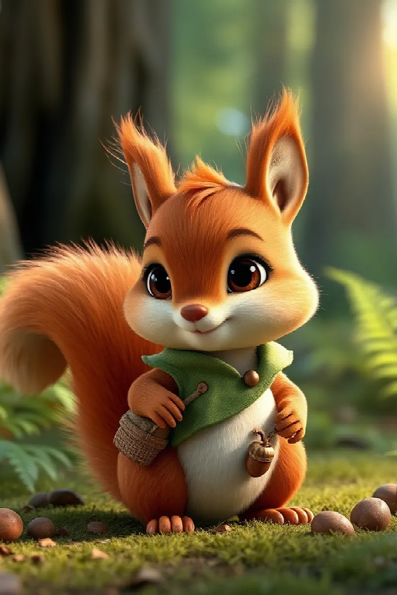 Picture 1 from the tale The Little Red Squirrel's Friend