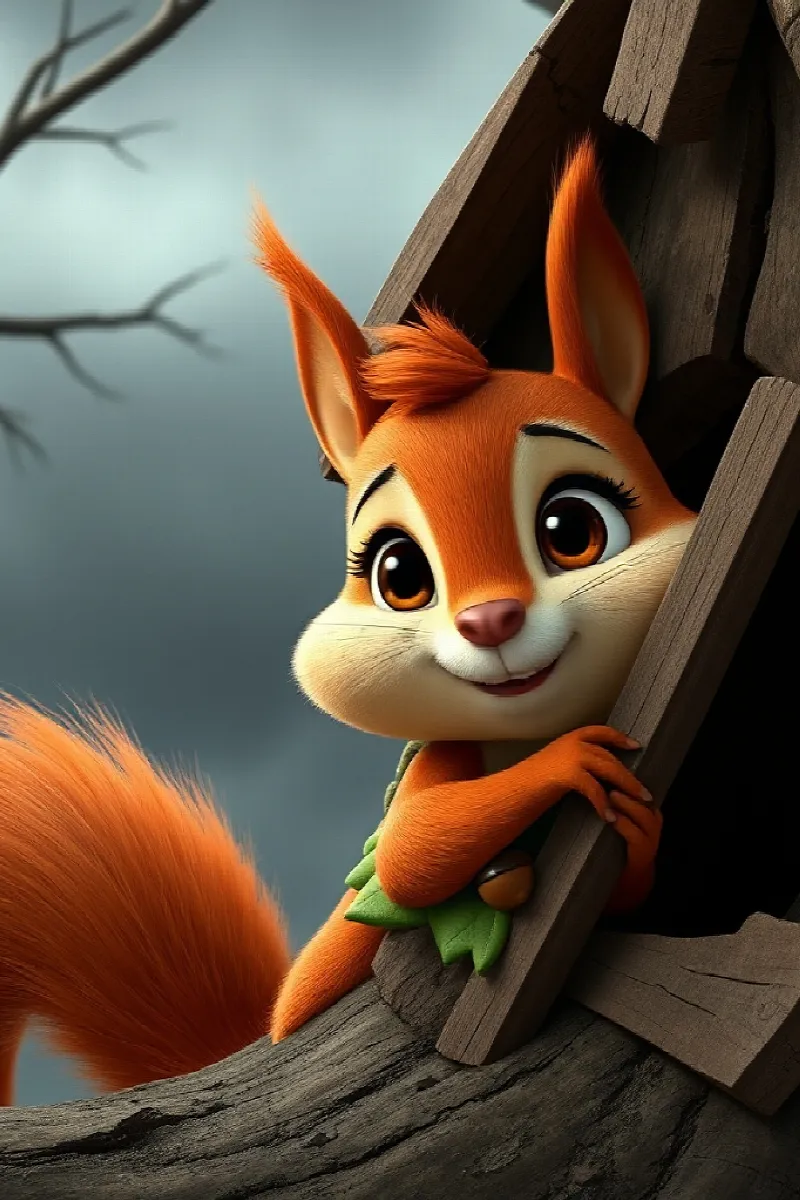 Picture 3 from the tale The Little Red Squirrel's Friend