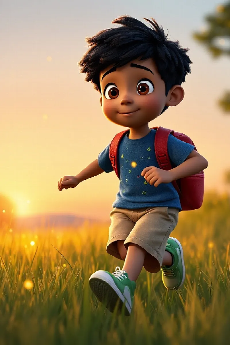 Picture 1 from the tale The Boy and the Fireflies