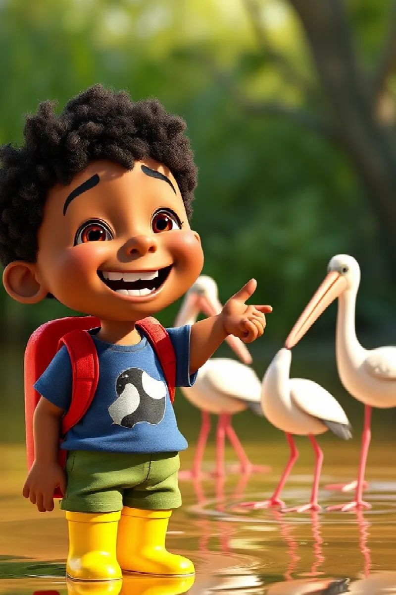 Picture 3 from the tale The Boy and the Spoonbill