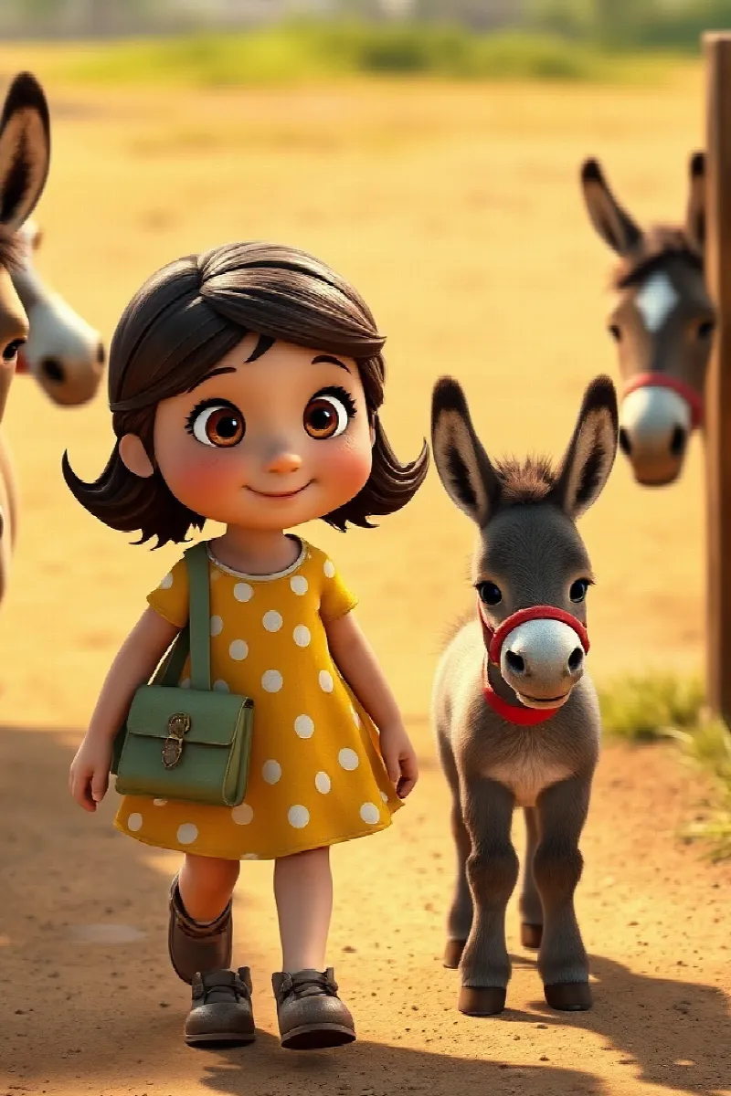 Picture 2 from the tale The Girl and the Little Donkey