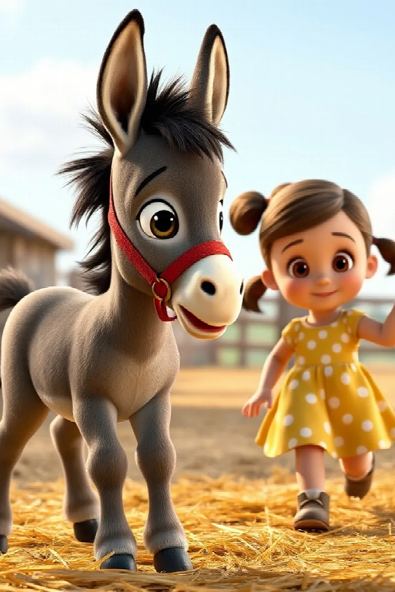 Picture 3 from the tale The Girl and the Little Donkey