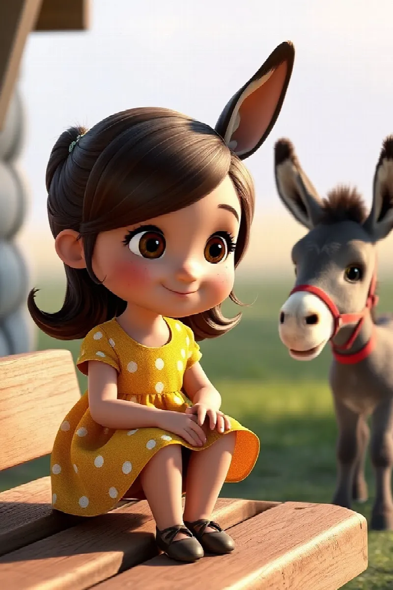 Picture 4 from the tale The Girl and the Little Donkey