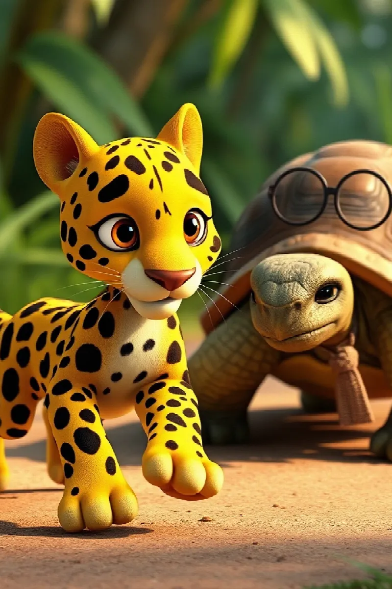 Picture 3 from the tale The Leopard and the Tortoise