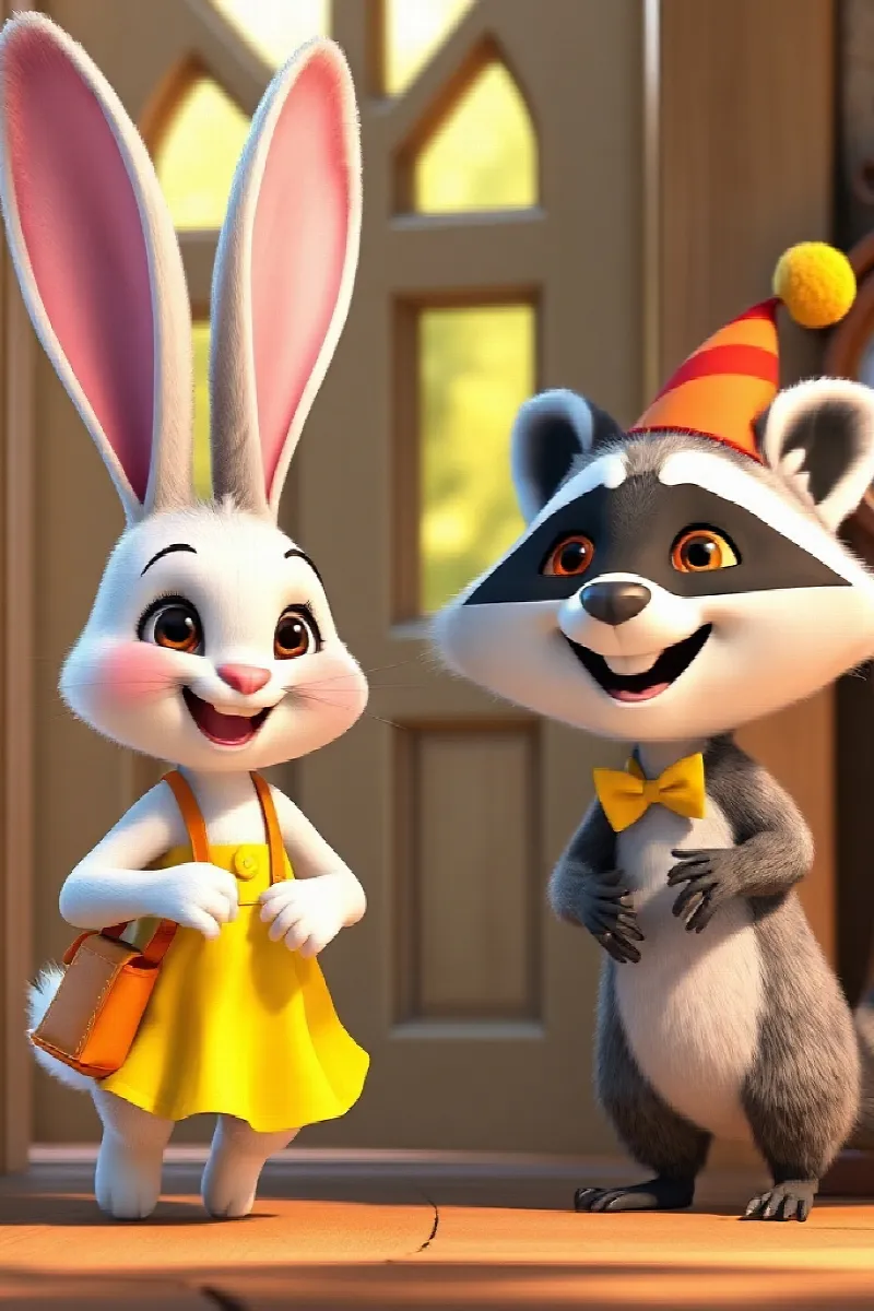 Picture 4 from the tale The Raccoon's Birthday Clock