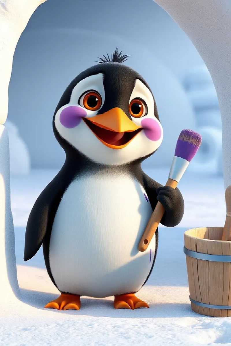 Penguenin Mor İglusu masalından 1. resim