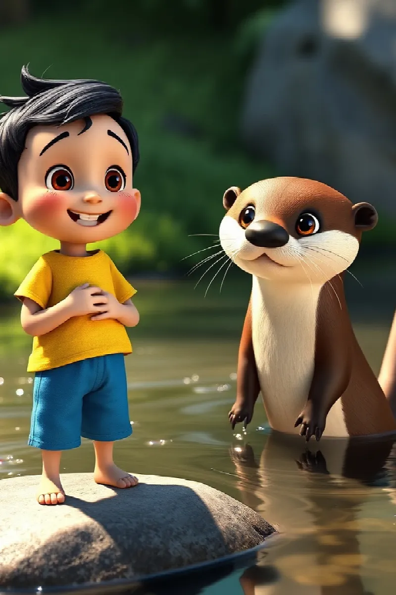 Picture 3 from the tale The Boy and the Little Otter