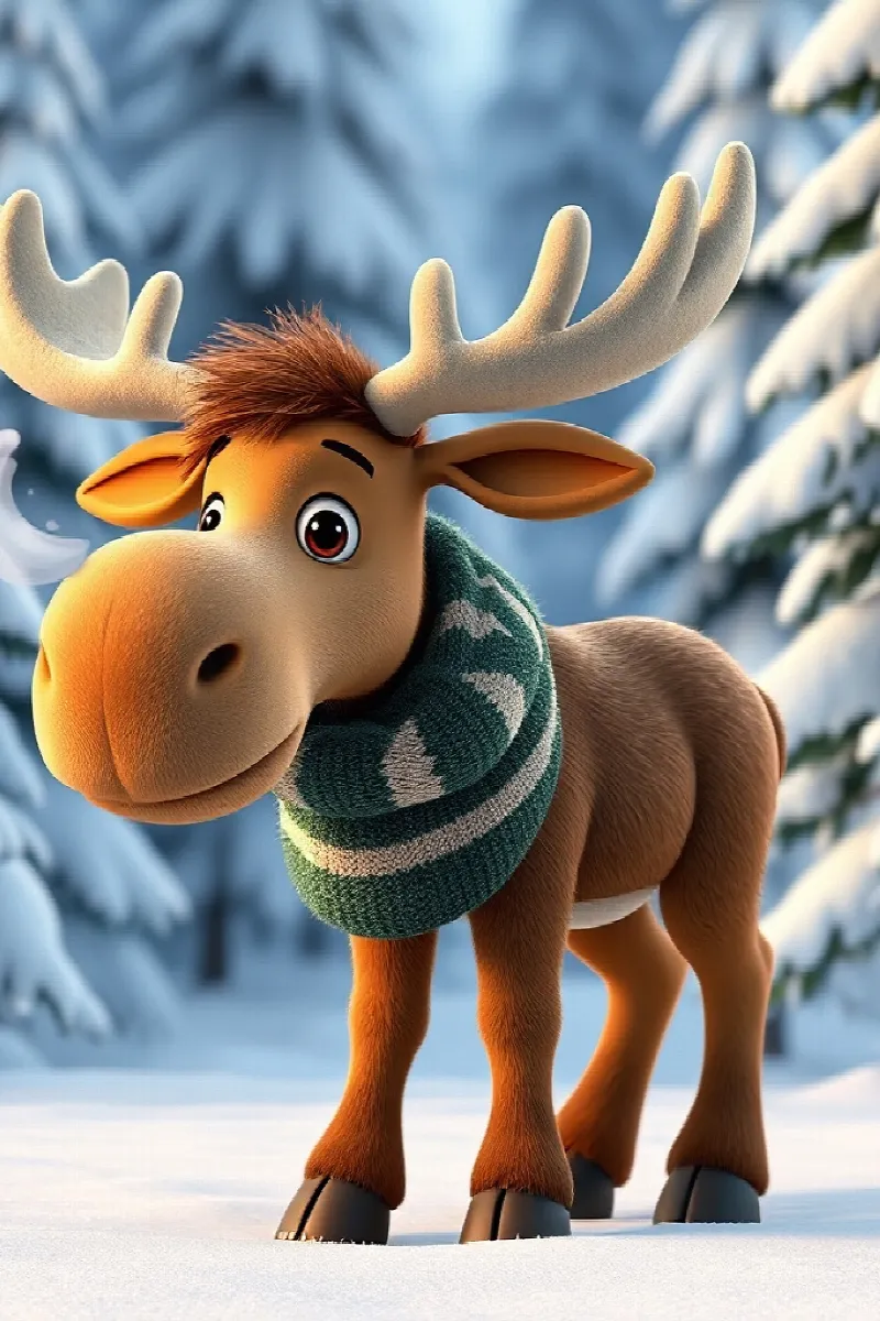Picture 1 from the tale The Little Moose's Friend