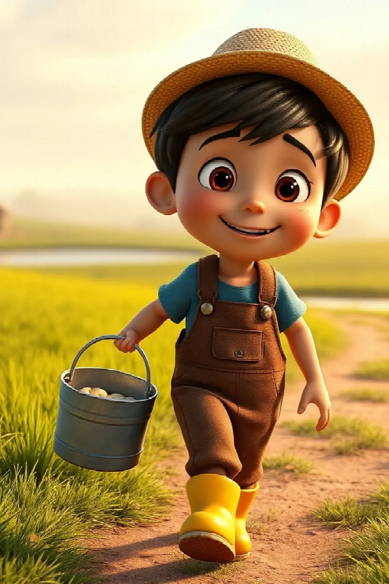 Picture 1 from the tale The Boy and the Farm Ducks