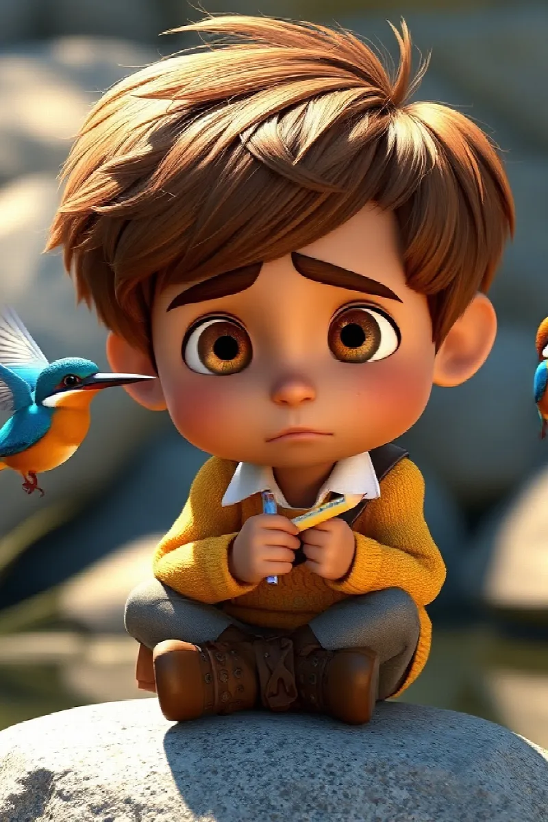 Picture 2 from the tale The Boy and the Kingfisher