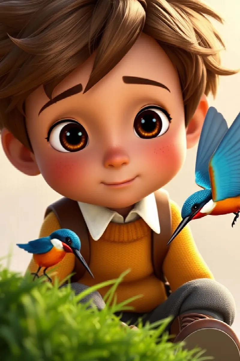 Picture 4 from the tale The Boy and the Kingfisher