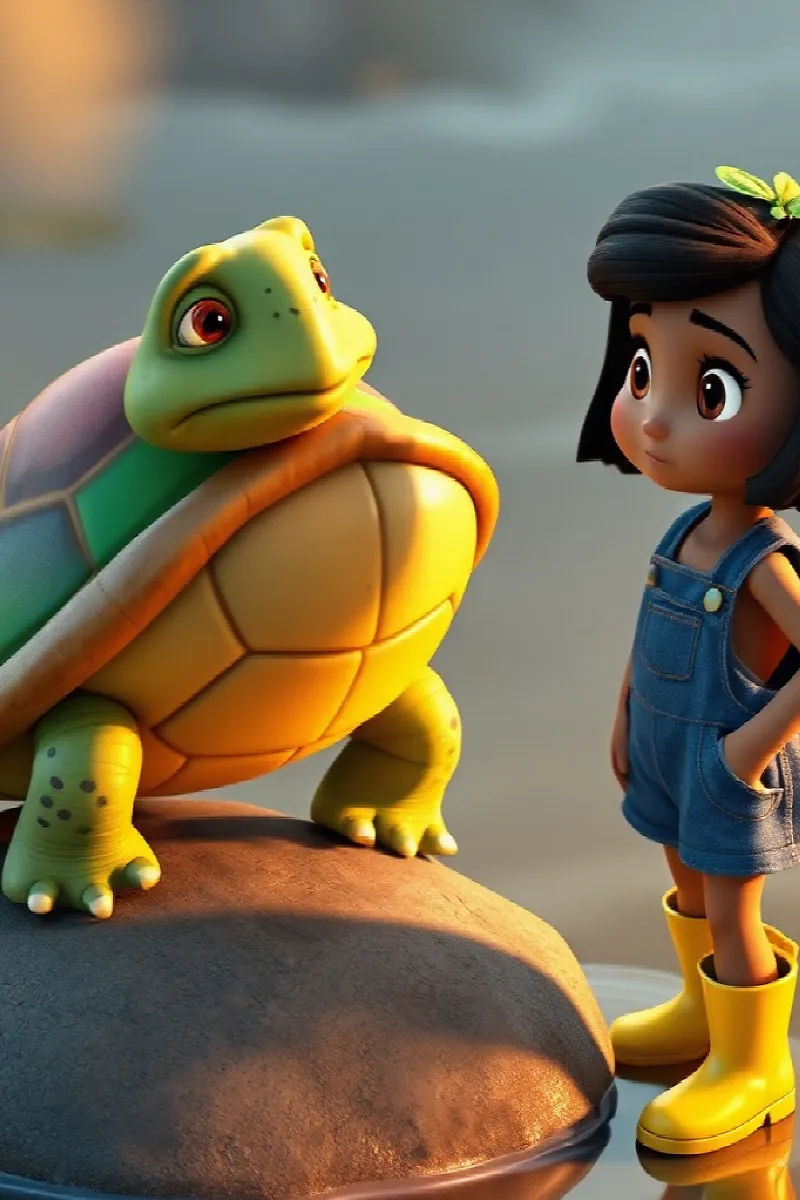 Picture 3 from the tale The Girl and the Rainbow Turtle
