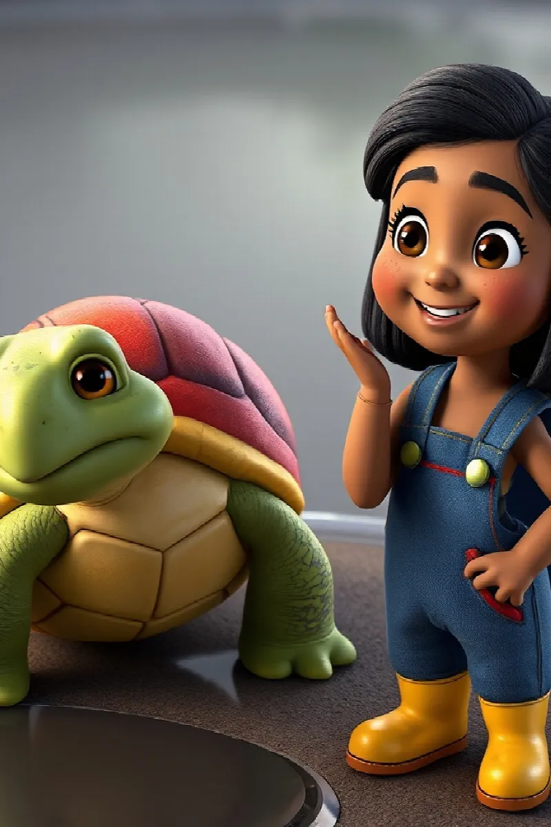 Picture 4 from the tale The Girl and the Rainbow Turtle
