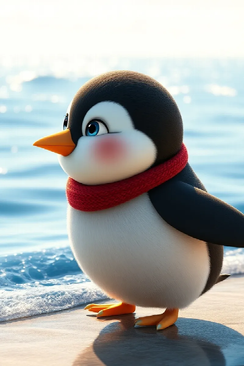 Picture 1 from the tale The Penguin and the Little Whale