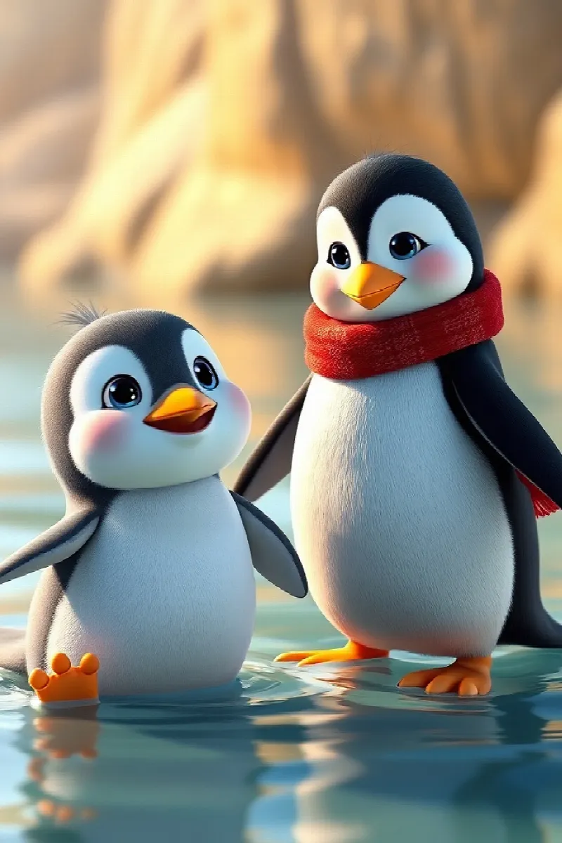 Picture 3 from the tale The Penguin and the Little Whale