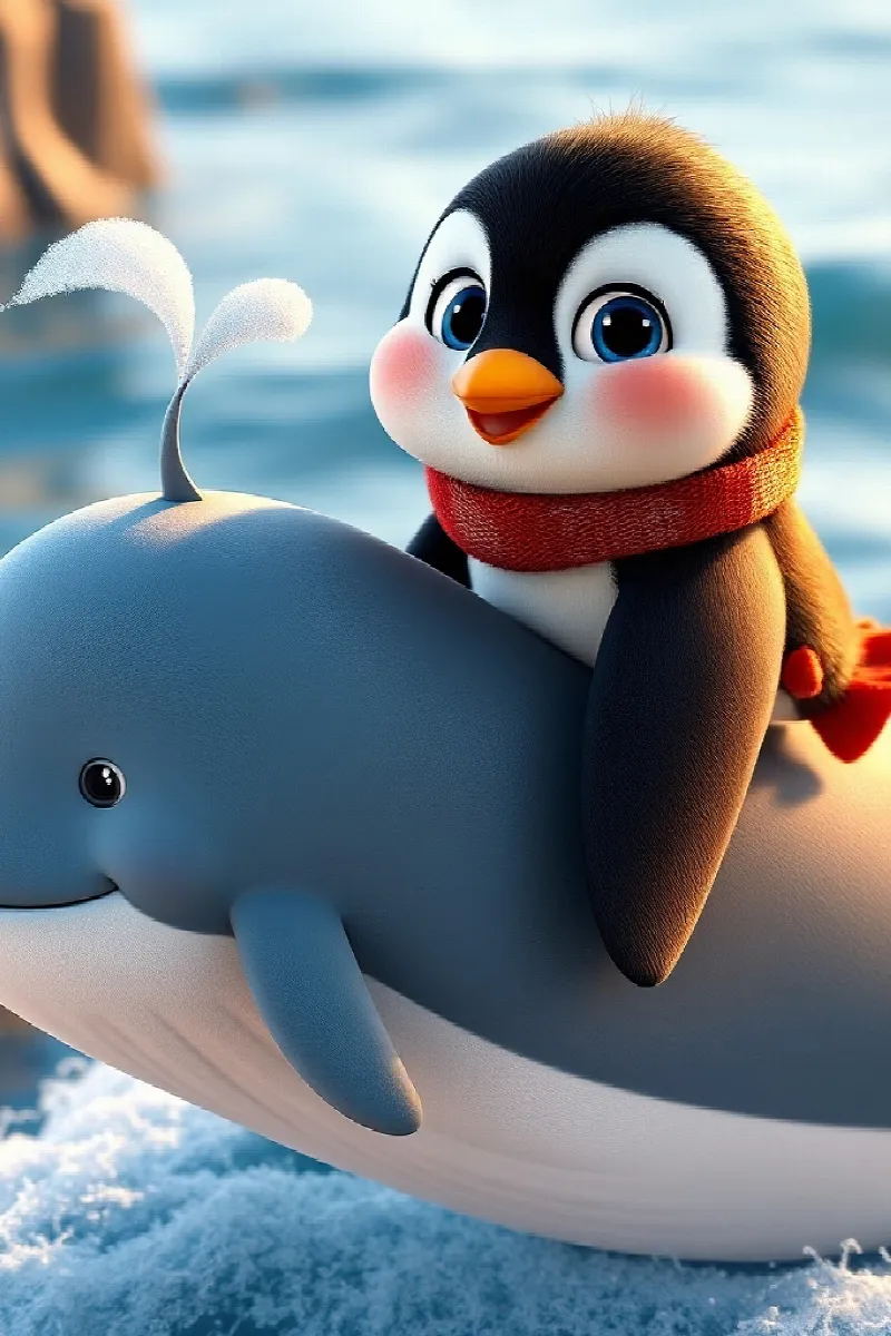 Picture 4 from the tale The Penguin and the Little Whale