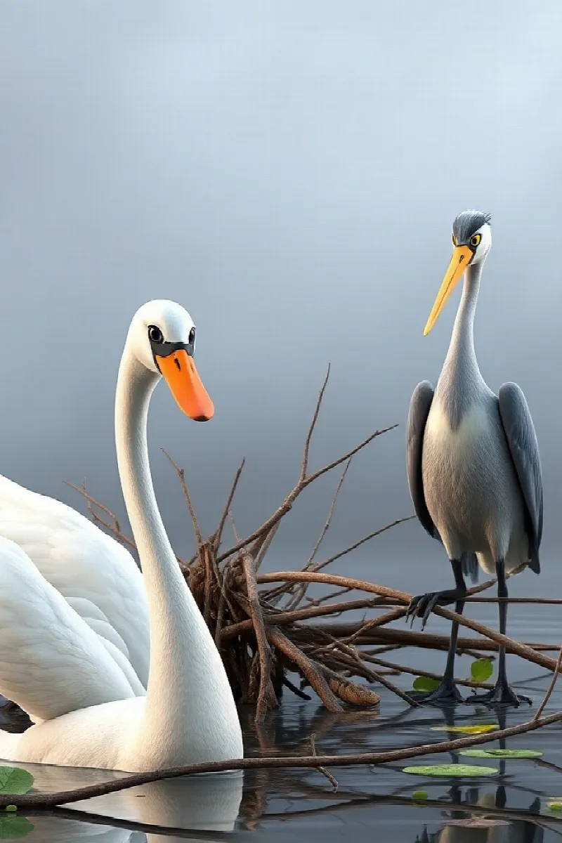 Picture 4 from the tale The Swan and the Heron