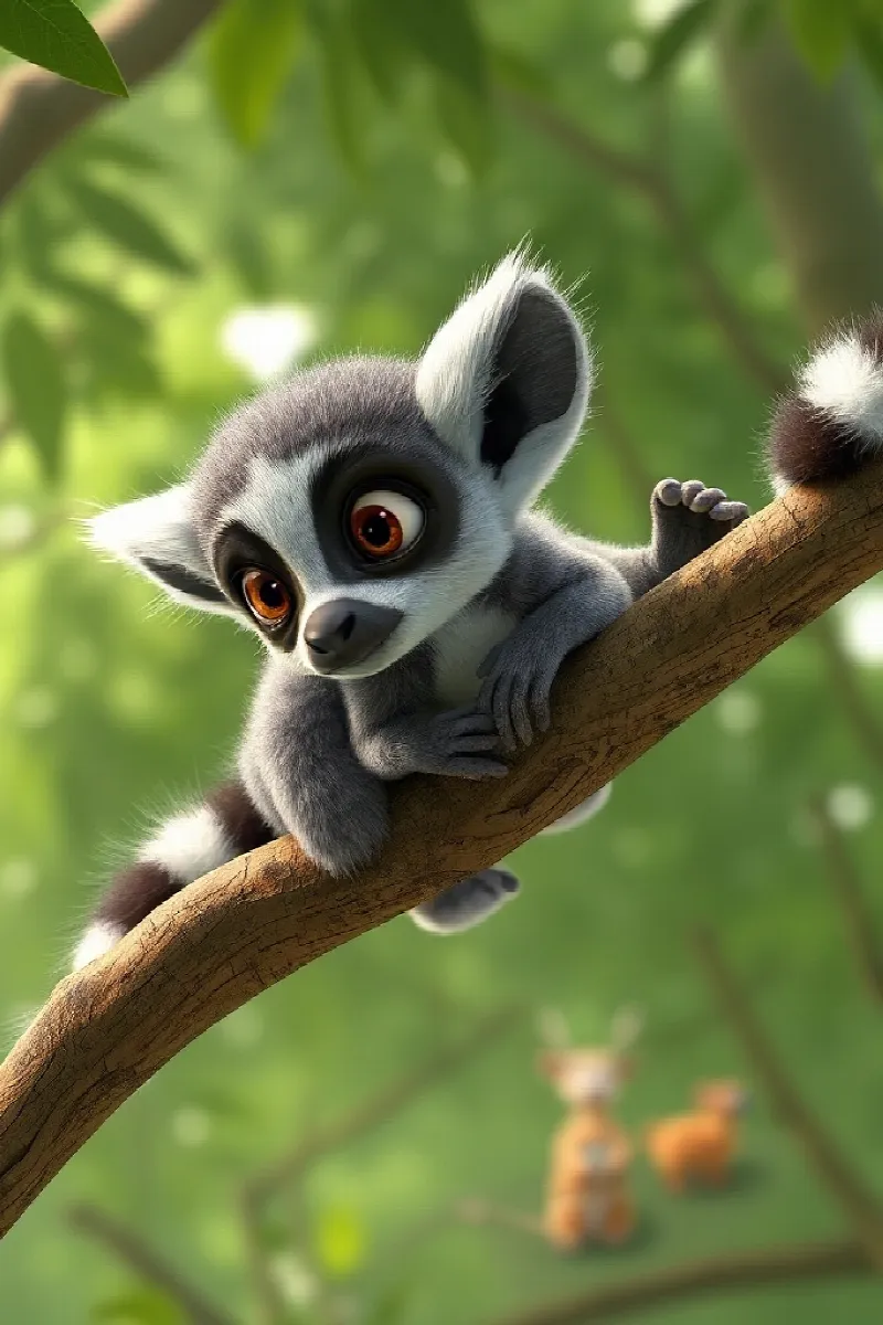 Lemurun Şanslı Yaprağı masalından 2. resim