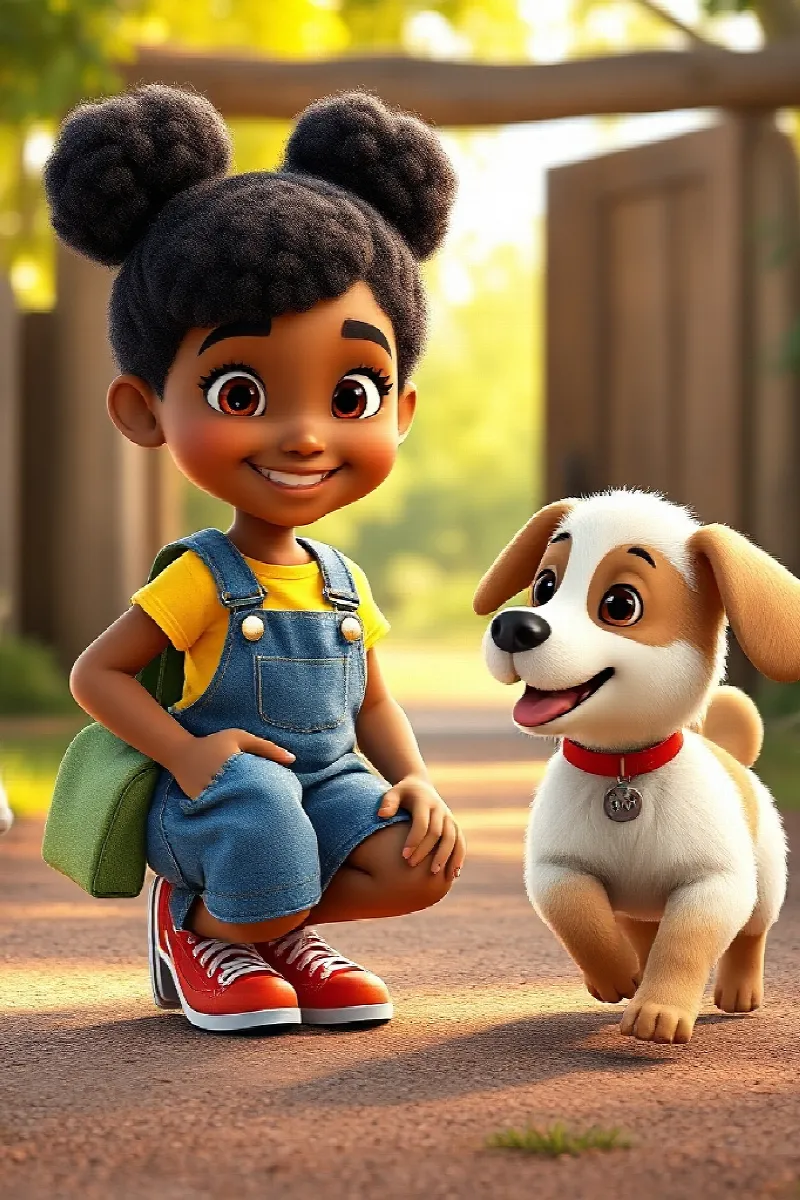Picture 1 from the tale The Girl and the Animal Friends