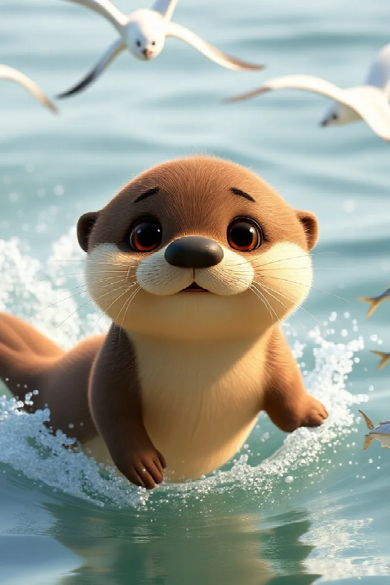 Picture 2 from the tale The Little Sea Otter's Friend