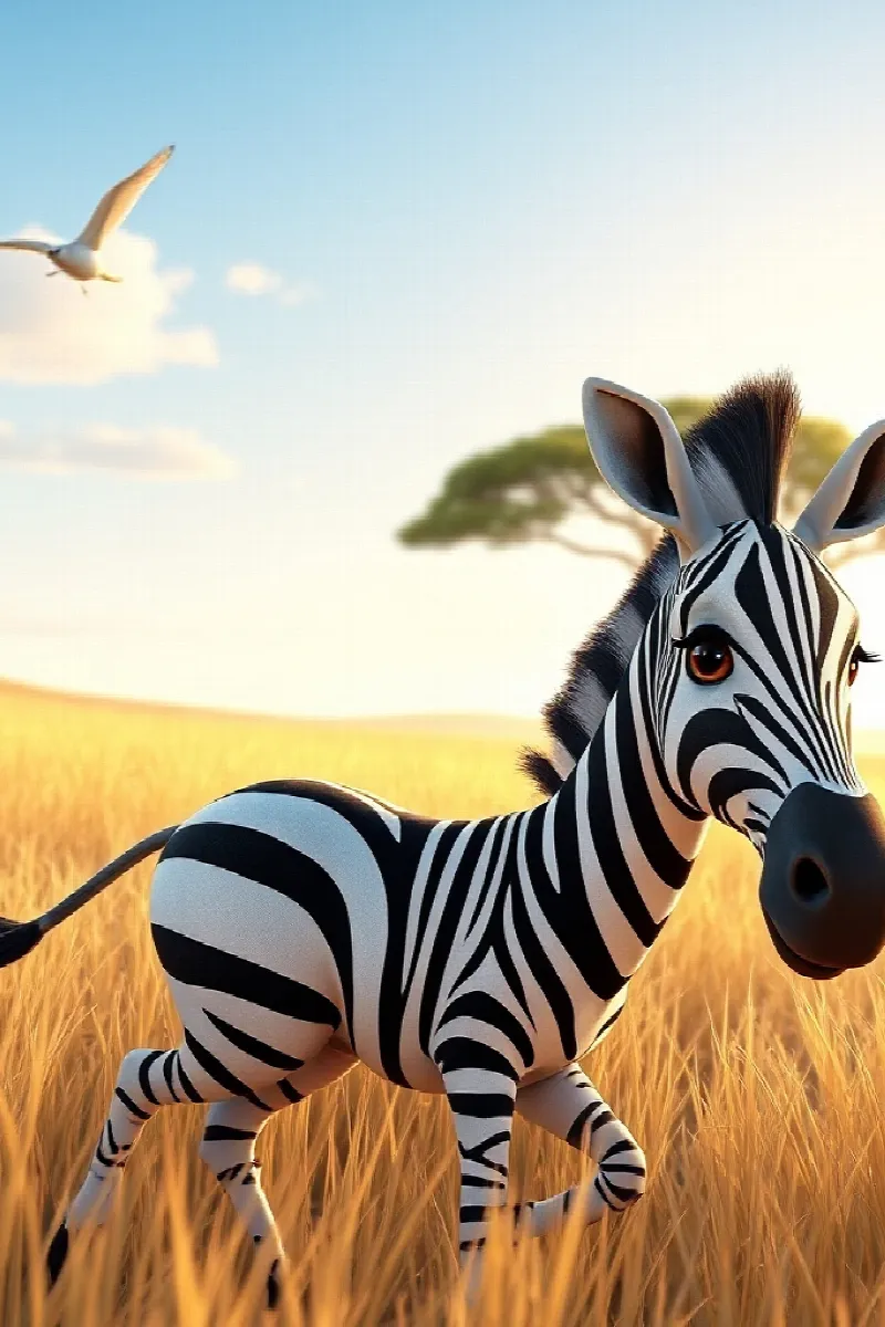 Zebra ve Zürafa masalından 1. resim