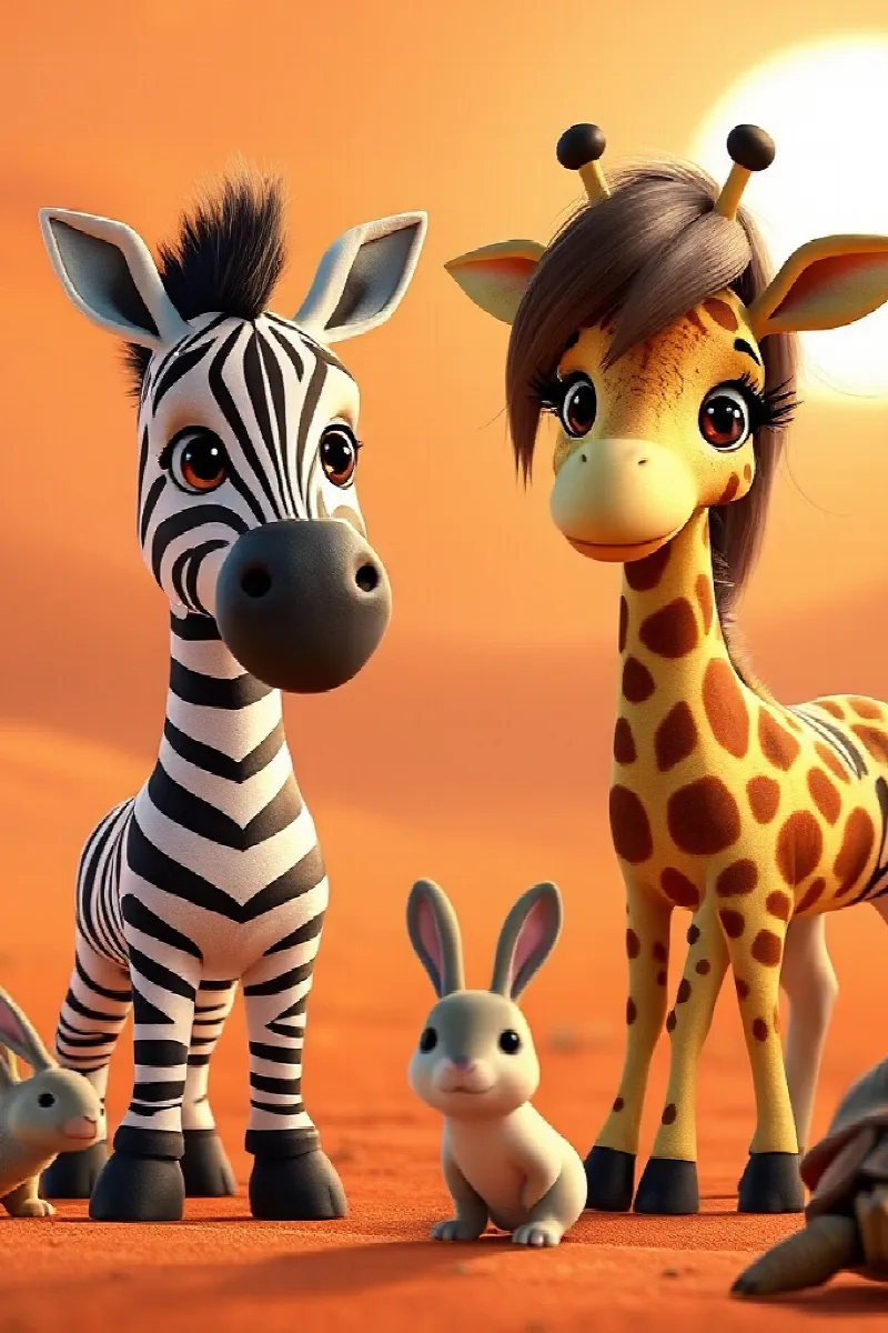 Zebra ve Zürafa masalından 4. resim